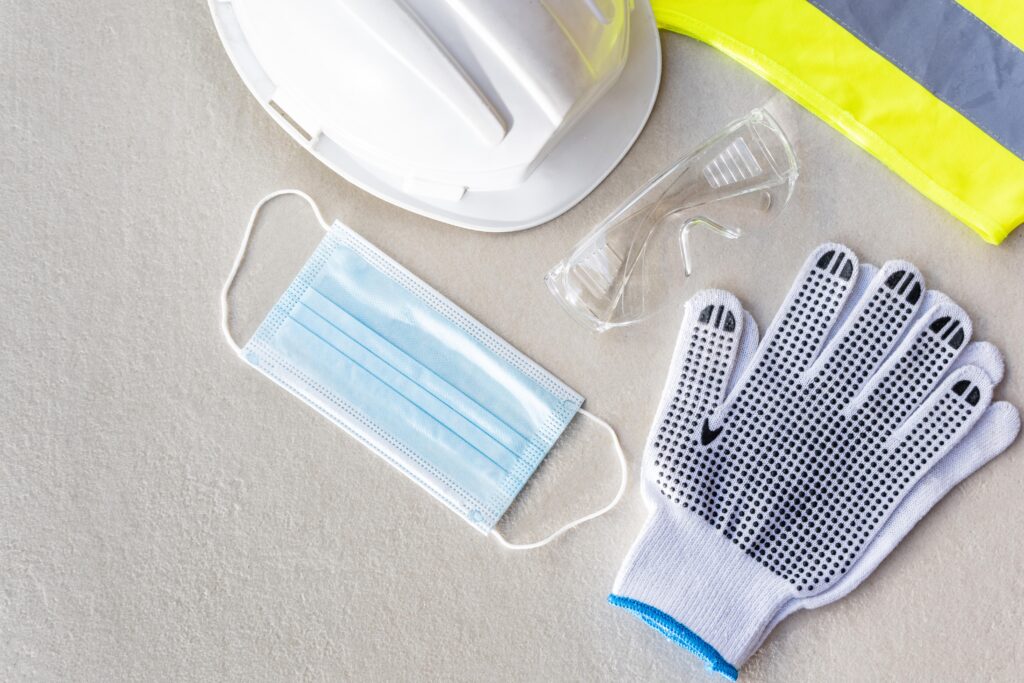 Luva, óculos, capacete, máscara Segurança do trabalho