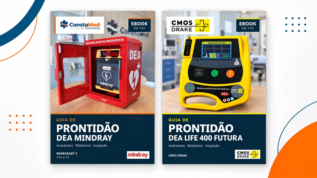 Capas reais dos guias de prontidão DEA Mindray e Life400 Futura